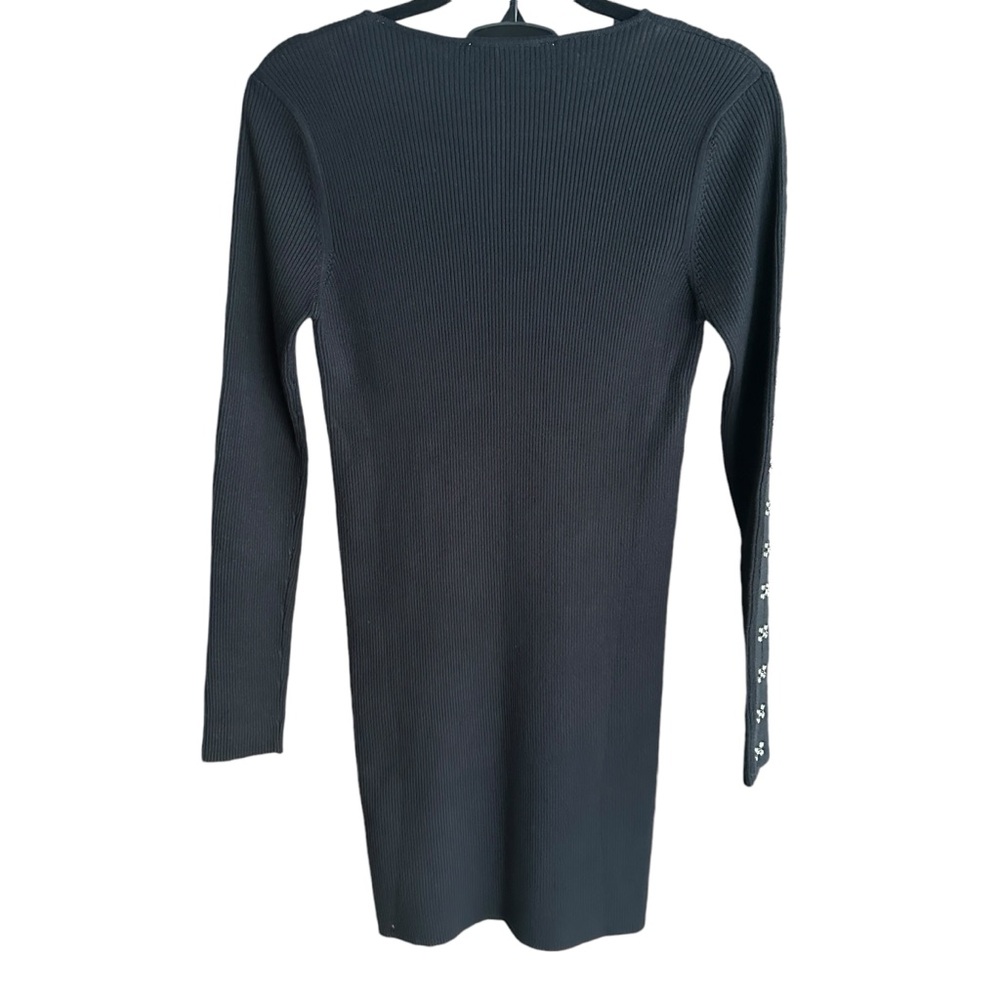 Zara Edgy Black Dress on Fire Super Sexy Thick Knit Muni w/ Hook Clasps (L) - Picture 5 of 9